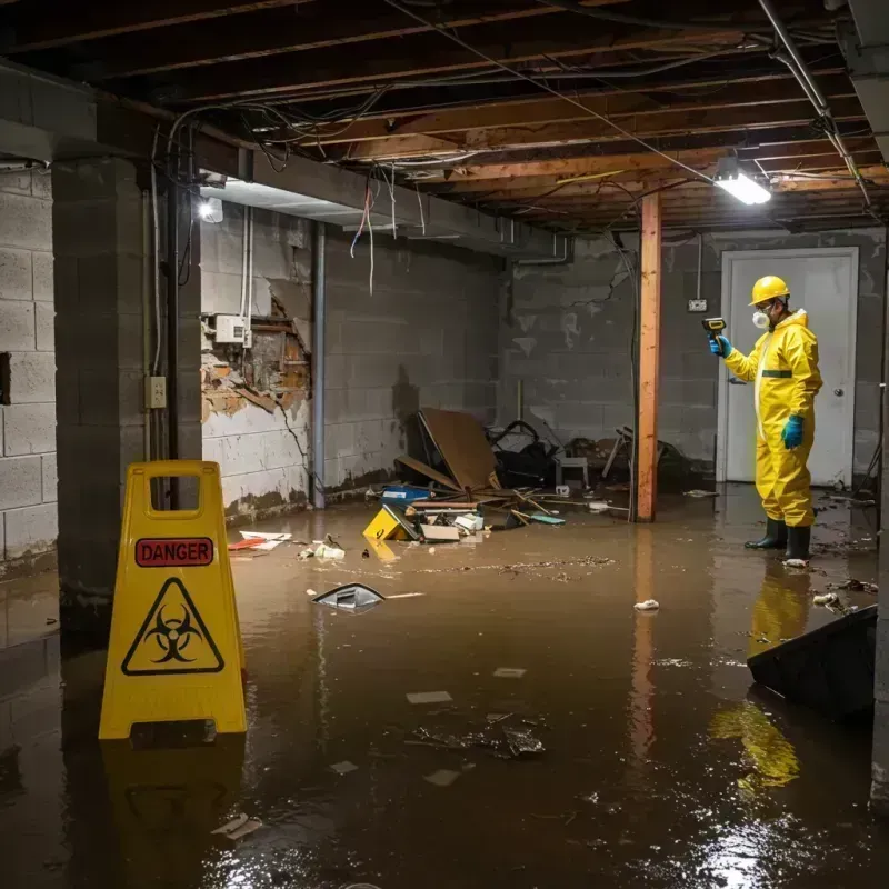 Flooded Basement Electrical Hazard in Sullivan, MO Property